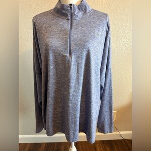 2X Nike Gray Heather Quarter-Zip Pullover